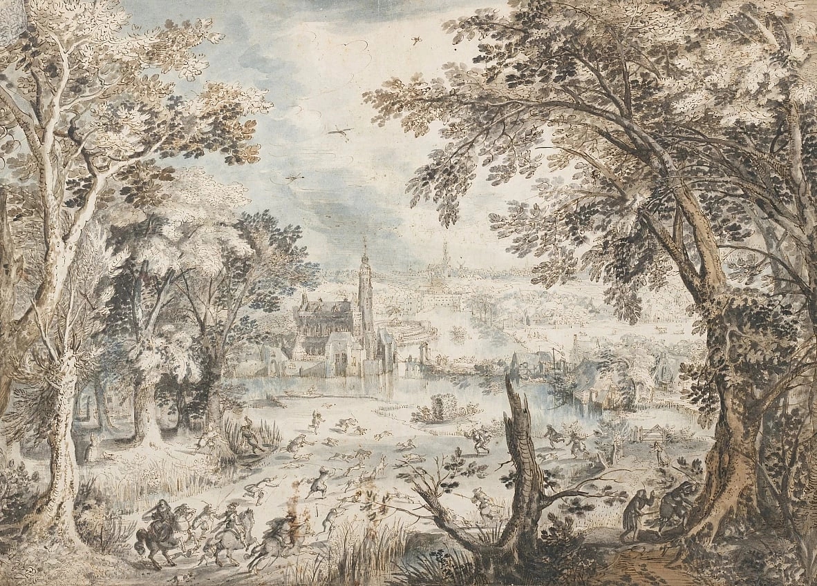 Paesaggio con caccia alla lepre